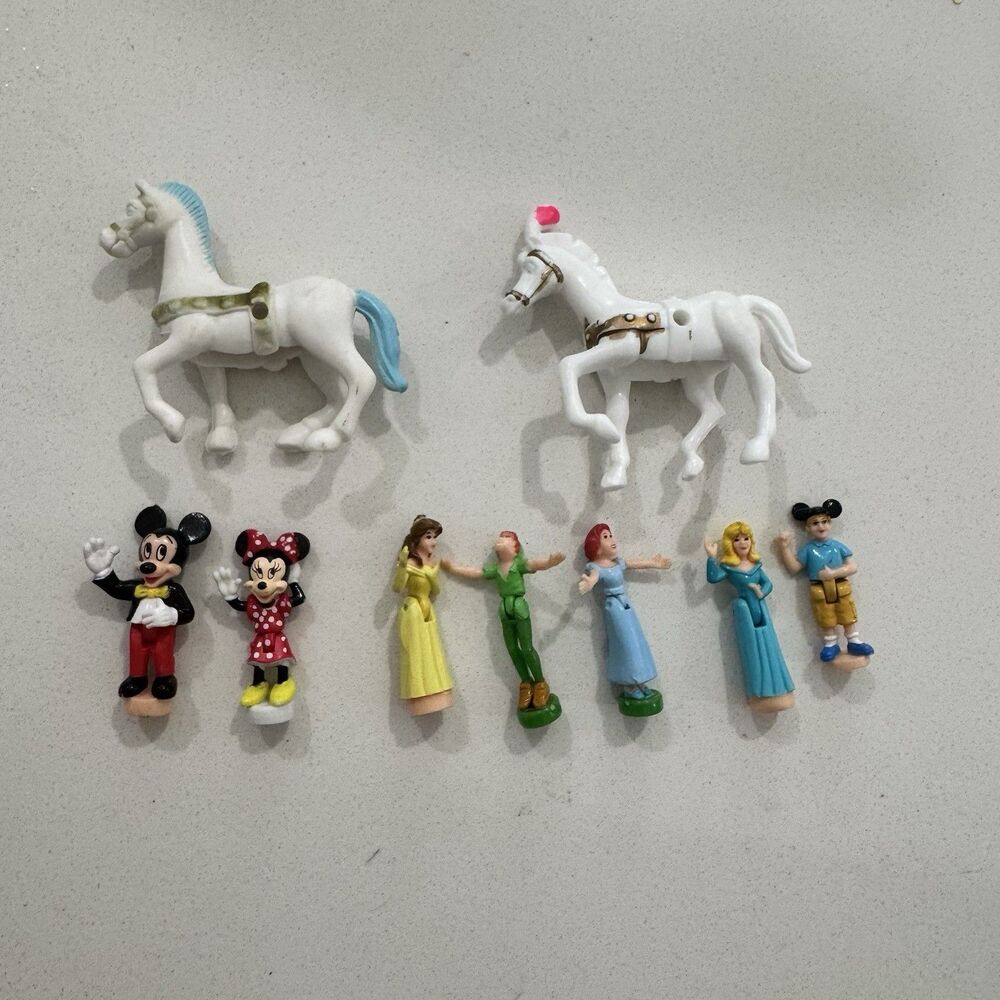 Polly Pocket Disney Magic Kingdom Castle FIGURE DOLL lot 9 Bluebird 1995 Vintage